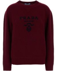 Prada - Logo Crew Neck Sweater - Lyst