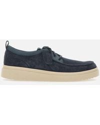 Clarks - Polden Moc Suede Veter In Marineblauw - Lyst