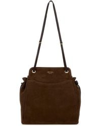 Prada - Brow Suede Medium Carry Bucket Bag - Lyst