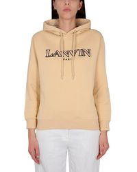 Lanvin - Relaxed-Fit Cotton Sweatshirt With Drawstring Hood - Lyst