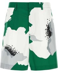 Valentino Garavani - Printed Cotton Bermuda Shorts - Lyst