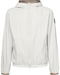 Fay - Nylon Windbreaker Kapuzenjacke in Weiß - Lyst