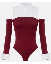 Elisabetta Franchi - Viscose And Poplin Bodysuit - Lyst