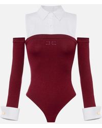 Elisabetta Franchi - Viscose En Popin Bodysuit - Lyst