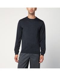 Roberto Collina - Anthracite Crew Neck Wool Sweater - Lyst