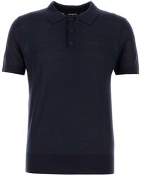 DSquared² - Dark Wool Polo Shirt - Lyst