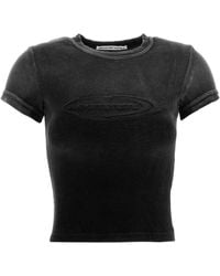 T By Alexander Wang - Baby Tee In Plush Velour - Lyst