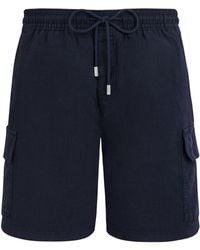 Vilebrequin - Linen Bermuda Shorts With Drawstring And Cargo Pockets - Lyst
