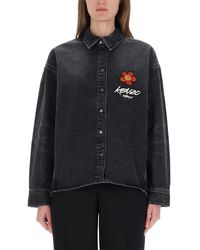 KENZO - "Workwear" Shirt With X Futura 2000 Embroidery - Lyst