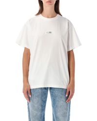 MM6 by Maison Margiela - Oversized Cotton T-Shirt With Logo Patch - Lyst