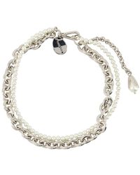 Simone Rocha - Pearl & Chain Necklace Pearl Silver - Lyst