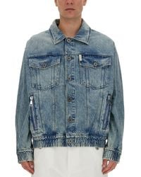 Balmain - Faded Cotton Denim Jacket - Lyst