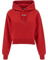 Jacquemus - Le Hoodie Gros-Grain Felpe Rosso-Donna - Lyst