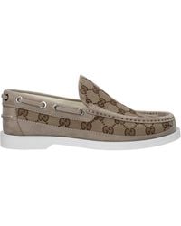 Gucci - Herrens Mokassins Stoff Beige/Ebenholz - Lyst
