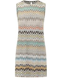Missoni - Zigzag Gebreide Mouwloze Jurk - Lyst