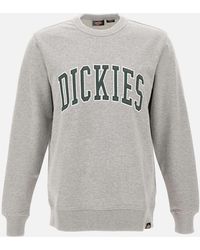 Dickies - Felpa di cotone grigio chiaro di con logo ricamato - Lyst
