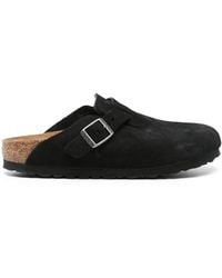 Birkenstock - Zapatillas de cuero Boston de gamuza - Lyst