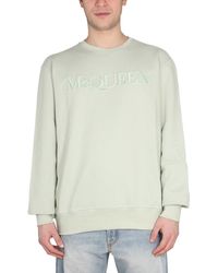 McQueen - Alexander Mc Queen Opal Cotton Crewneck Sweatshirt - Lyst