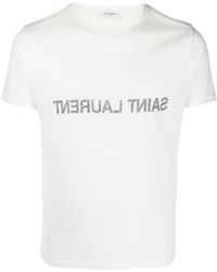 Saint Laurent - Reverse Logo T-Shirt - Lyst