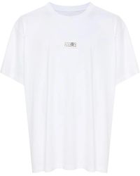 MM6 by Maison Martin Margiela - T -shirt Mit Numerischem Logo -label - Lyst