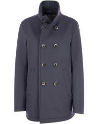 Herno - Wool En Cashmere Double Breasted Coat - Lyst