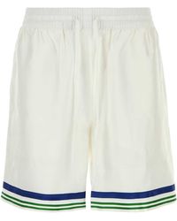 CASABLANCA - White Satin Bermuda Shorts - Lyst