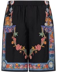 Versace - 'Coral Theatre' Print Bermuda Shorts - Lyst