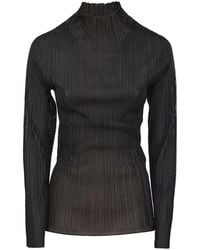 Fabiana Filippi - Ribbed Lurex Turtleneck Sweater - Lyst