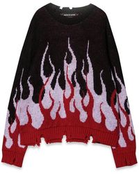 Vision Of Super - Sweater With Double Flames - Lyst