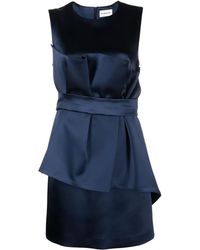 P.A.R.O.S.H. - Satijnen Mini-jurk Met Riem En Ceintuur - Lyst