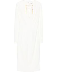 Elisabetta Franchi - Jurk Verfraaid Met Kwastjes En V-Hals - Lyst