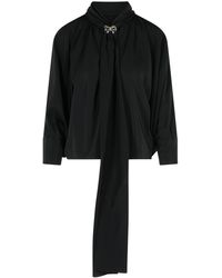 Max Mara - 'leonida' Zwart Zijden Shirt - Lyst