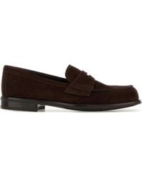 Prada - Dark Suede Loafers - Lyst