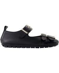 Simone Rocha - Schwarze Leder Ballerina Schnallengriff - Lyst