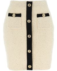 Self-Portrait - 'Cream Sequin Knit Mini' Skirt - Lyst