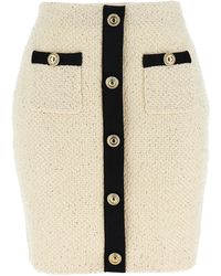 Self-Portrait - 'Cream Sequin Knit Mini' Skirt - Lyst