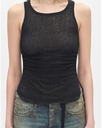 Ann Demeulemeester - Mara Gerimpelde Cropped Tanktop Van Jacquardwol - Lyst