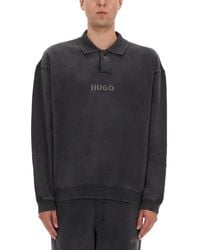 HUGO - Polo Sweatshirt "Delwy" - Lyst