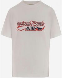 Autry - X Maison Kitsune Baumwoll -T -Shirt - Lyst