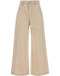 Ami Paris - Sand Denim Wide-leg Jeans - Lyst