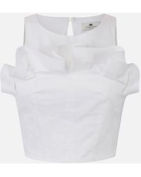 Elisabetta Franchi - Top With Ruffle - Lyst