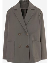 F.it - Zweireihige Jacke aus Stretch-Baumwolle - Lyst