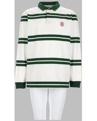 Drole de Monsieur - Striped Cotton Polo Shirt With Mirror Graphic Detail - Lyst
