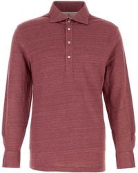 Brunello Cucinelli - Plum Linen Polo Shirt - Lyst