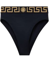 Versace - High Waist Bikinislip Met Greca Rand - Lyst