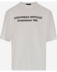 DSquared² - Katoenen T -shirt Met Logo - Lyst