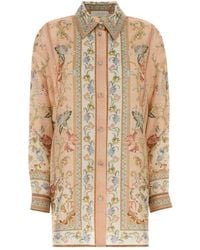 Zimmermann - Printed Silk Oversize Roselight Shirt - Lyst