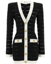 Balmain - Dress With Transparent Inserts - Lyst