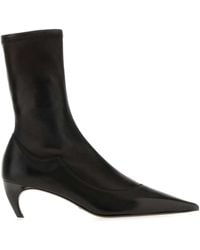 KHAITE - Valerie Nappa Leather Ankle Boots With 5.5 Cm Heel - Lyst