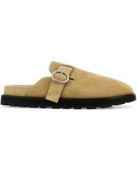 サンダル JIL SANDER Beige Suede Slippers Jil Sander X Birkenstock Berlin Suede Slippers in Green | Lyst